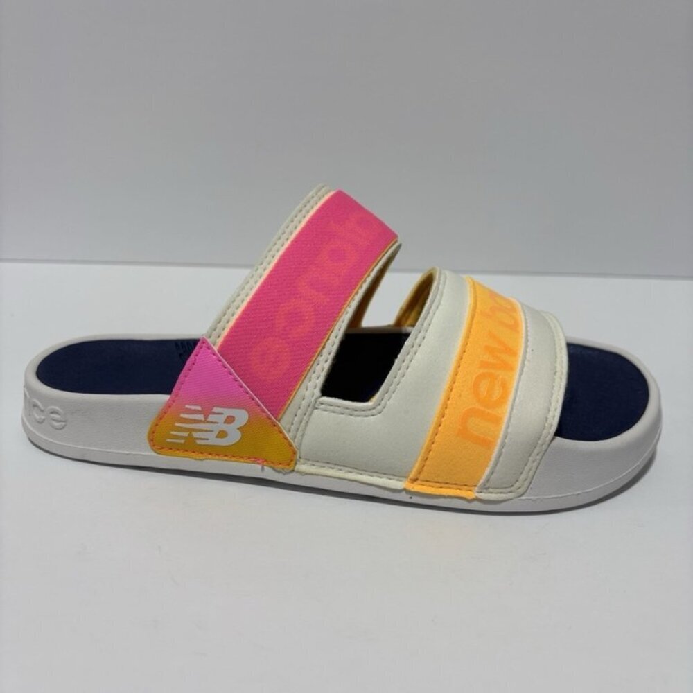 New Balance Women’s 202v2 White Multi Slide Sandals, Size 7 M